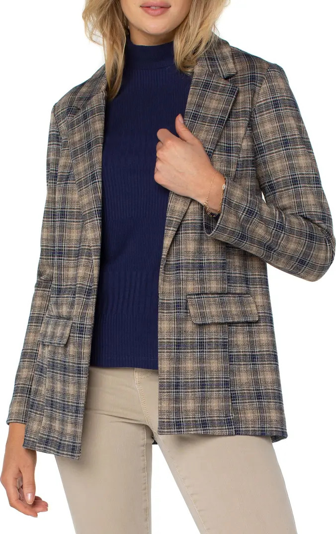 Liverpool Los Angeles Plaid Boyfriend Blazer | Nordstromrack | Nordstrom Rack