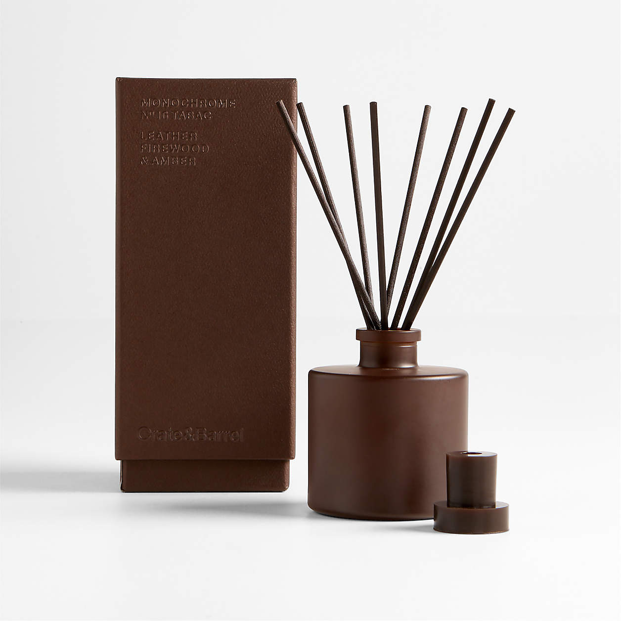 Monochrome No. 16 Tabac Reed Scented Diffuser - Leather, Firewood and Amber + Reviews | Crate & B... | Crate & Barrel