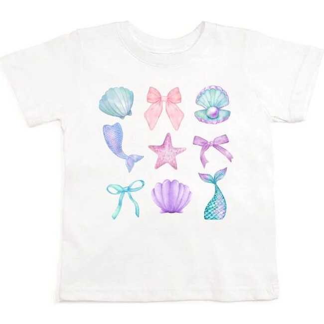 Mermaid Cutie Short Sleeve T-Shirt, White | Maisonette