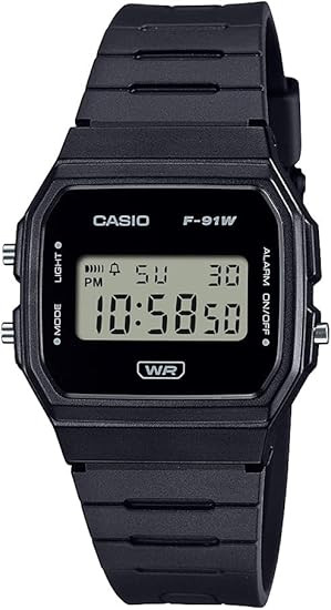 Casio F91W Series | Digital Watch | Water Resistant | LED Light | 1/100 SEC Stopwatch | Regular T... | Amazon (US)