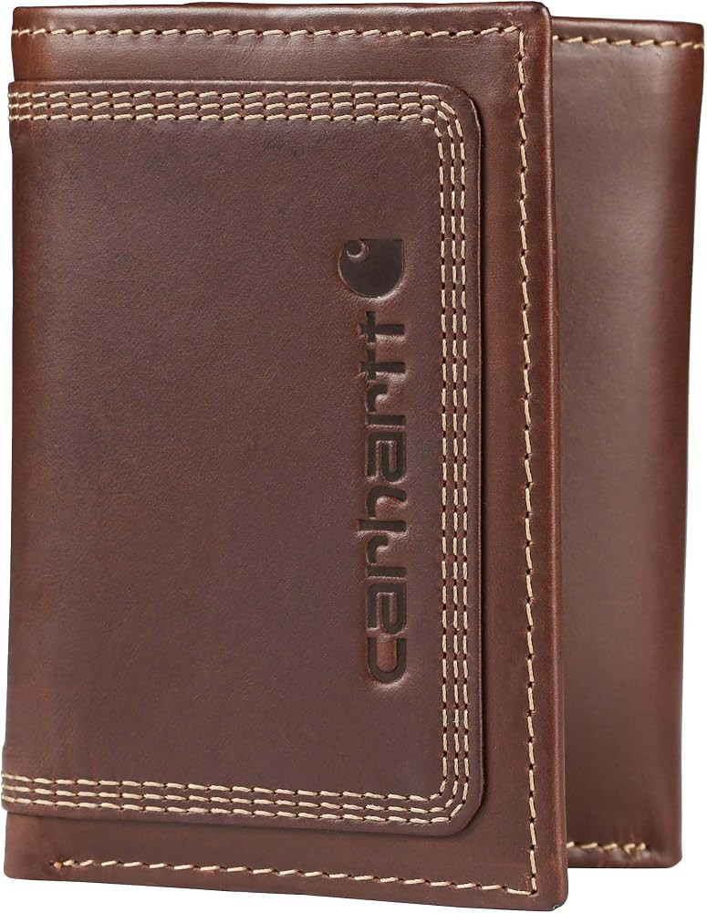 Carhartt Men's Rugged Leather Triple Stitch Wallets, Available in Multiple Styles | Amazon (US)
