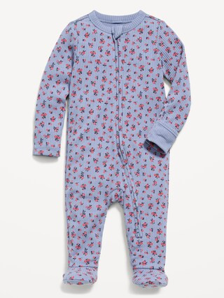 Ribbed 2-Way-Zip Sleep & Play Footed One-Piece for Baby | Old Navy (CA)