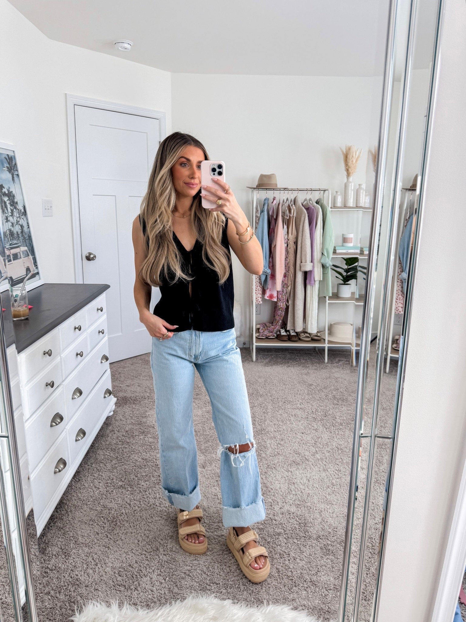 Top: xs
Jeans: 24 short in curve love 
Sandals: true to size 

#LTKSpringSale #LTKSaleAlert #LTKSeasonal