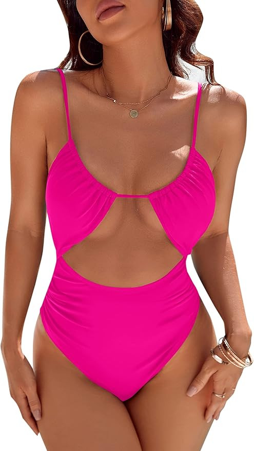 Blooming Jelly Womens One Piece Cutout Swimsuits Tummy Control Swimwear High Cut Cheeky Monokini ... | Amazon (US)