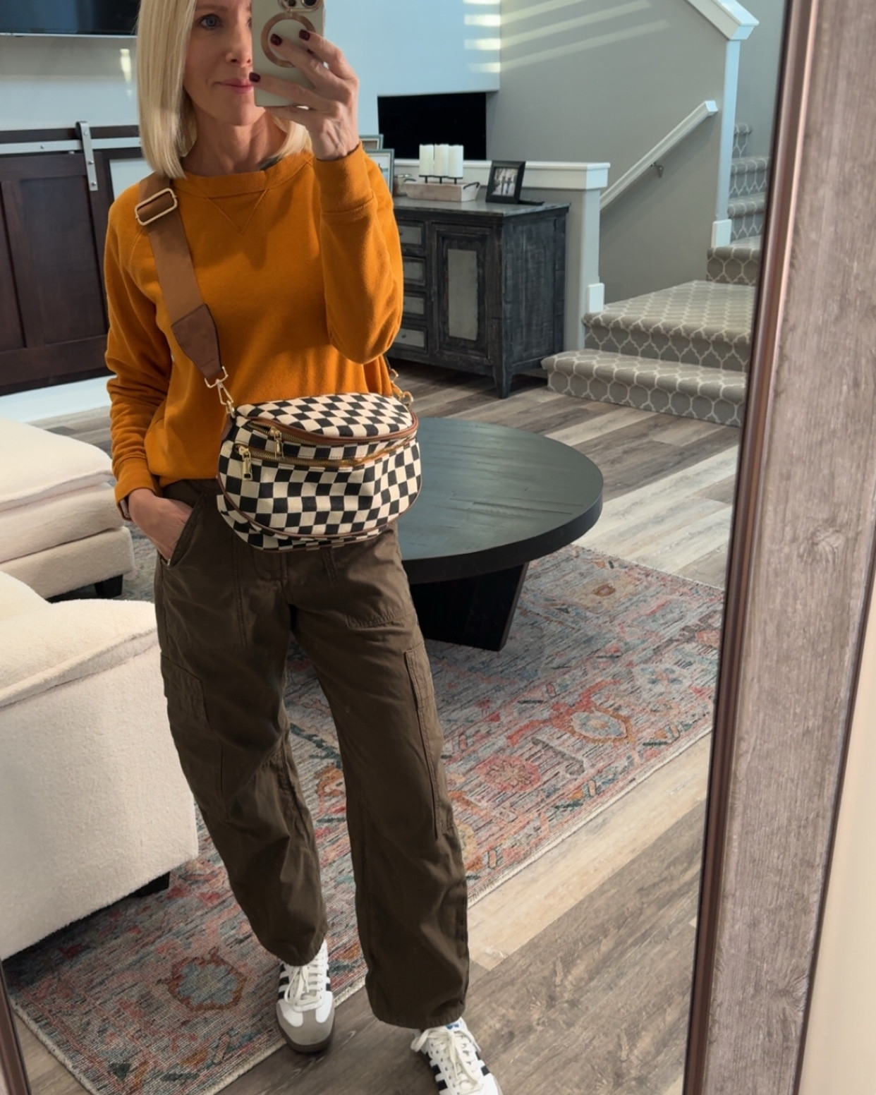 Fall look 🥰 
Still loving the barrel pants. 

My jacket is sold out but found other colors and linked them! 

#LTKShoeCrush #LTKFindsUnder100

#LTKOver40