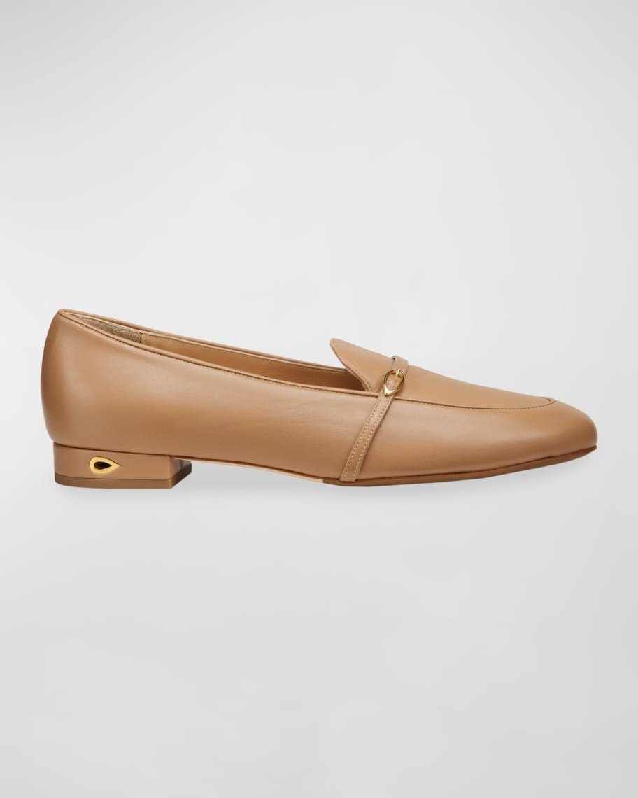 Jennifer Chamandi Fabrizio Leather Buckle Slip-On Loafers | Neiman Marcus