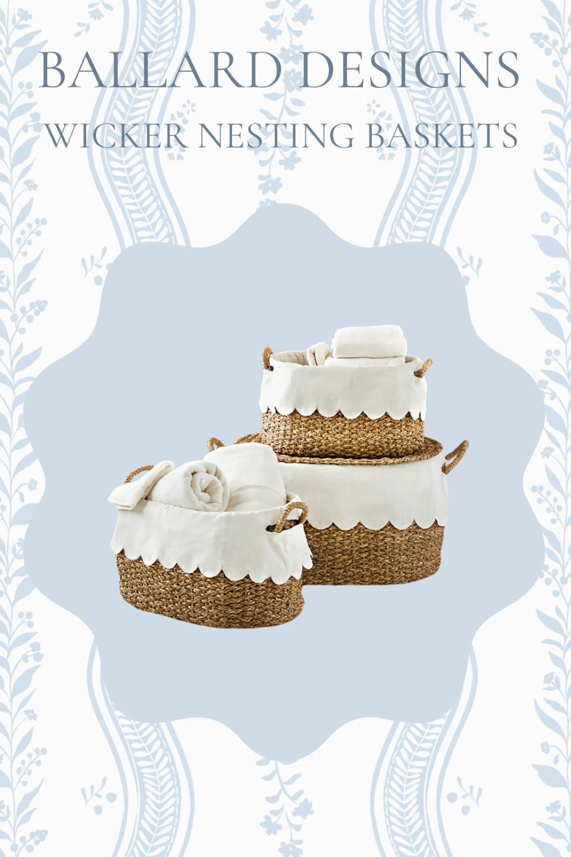 One of my favorite parts of Bennett’s nursery are the nesting baskets with scalloped liner from Ballard! They are so cute and make for great storage! 

#LTKHome #LTKBaby #LTKGiftGuide