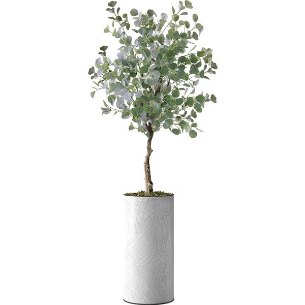 Artificial Tree In Modern Planter, Fake Eucalyptus Silk Tree Home Decoration (Plant Pot Plus Tree... | Wayfair North America