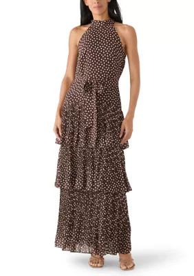 Women's Halter Tiered Dot Midi Dress | Belk