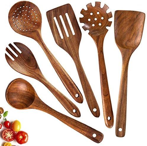OnseToday Wooden Cooking Utensils Kitchen Utensil Set Nonstick Teak Utensil Set Wooden Utensils for  | Amazon (CA)