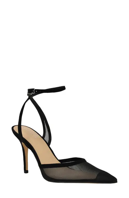 Calvin Klein Ozala Ankle Strap Pump in Black Mesh at Nordstrom, Size 9.5 | Nordstrom