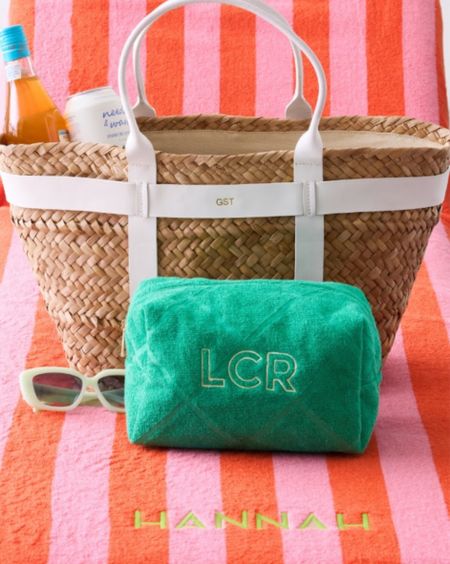 Mark and Graham terry cosmetic pouch and BAJA PALM LEAF TOTE. It’s spring break and beach season next  

#LTKitbag #LTKstyletip #LTKswim