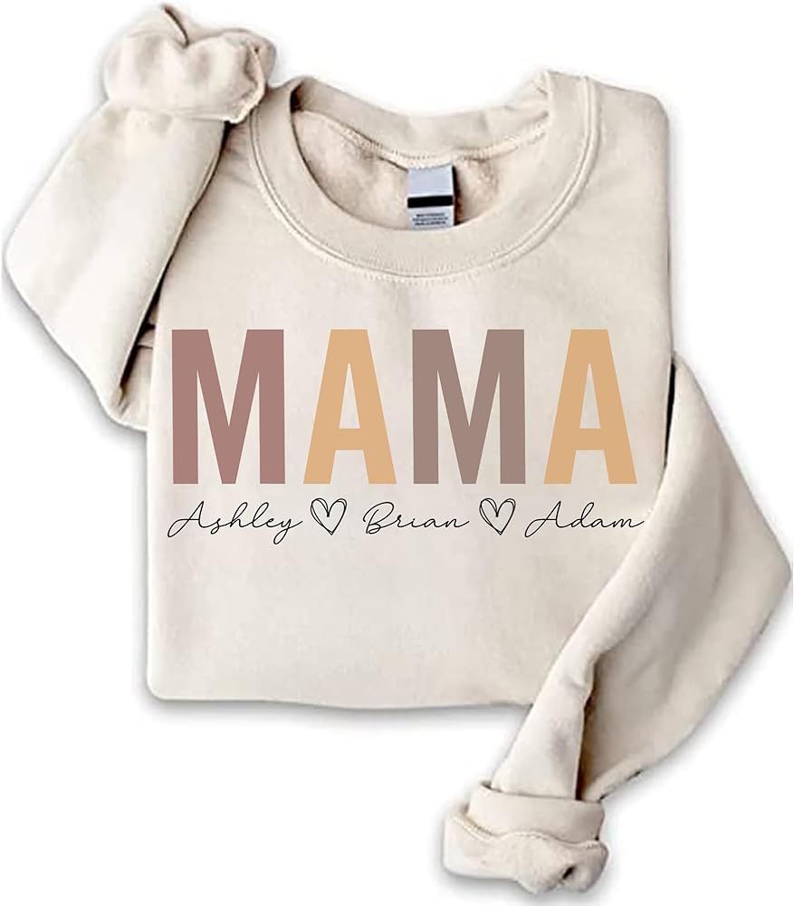 NAZENTI Personalized Grandma Sweatshirt with Kids Names, Grandma Sweatshirt, Custom Mom Gifts, Mo... | Amazon (US)