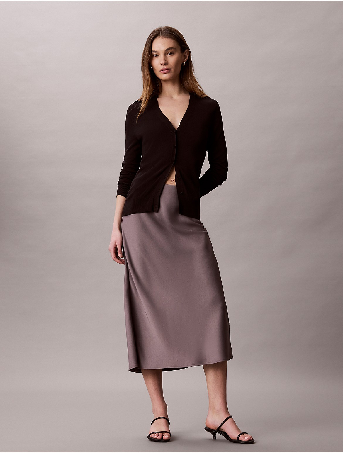 Calvin Klein Women's Satin Midi Skirt - Purple - XL | Calvin Klein (US)