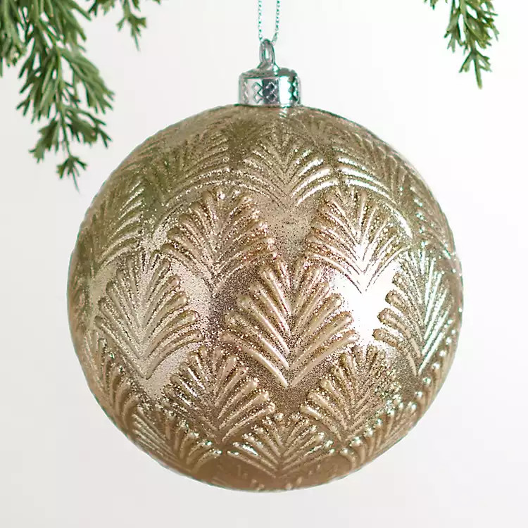 Round Champagne Leaf Ornament, 6 in. | Kirklands Home | Kirklands