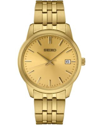 Seiko Men's Essential Gold-Tone Stainless Steel Bracelet Watch 40mm - Macy's | Macy's
