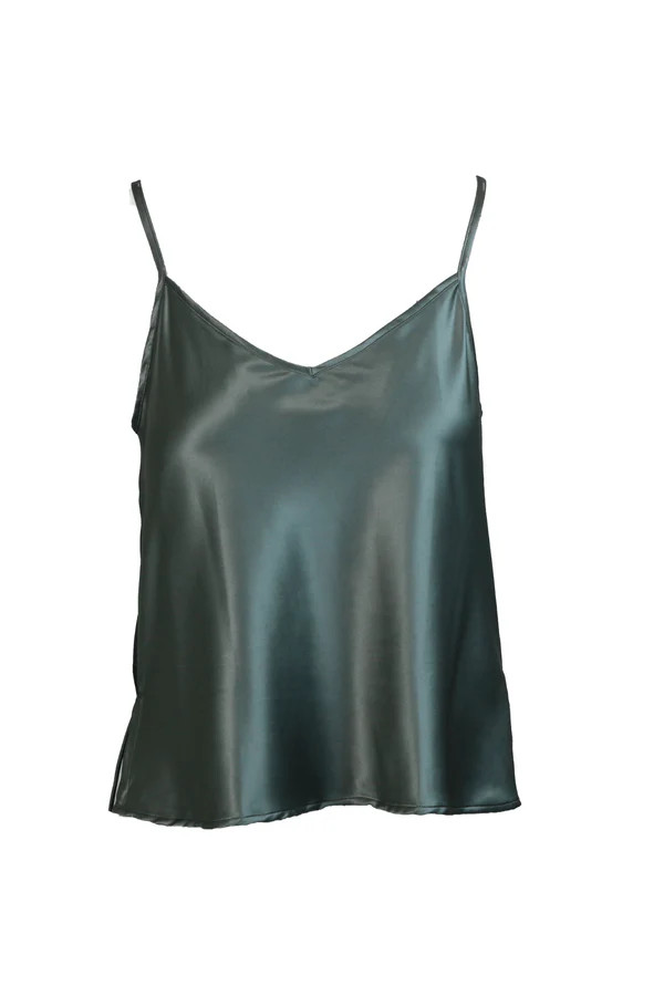 Soie Satin Blouse - Green | Chérie Amour