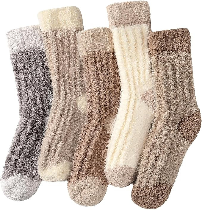 Tavaleu Fuzzy Socks for Women, Fluffy Socks Women, Winter Cozy Socks, Warm Slipper Socks Home Sle... | Amazon (US)