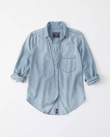 Long-Sleeve Denim Shirt | Abercrombie & Fitch US & UK