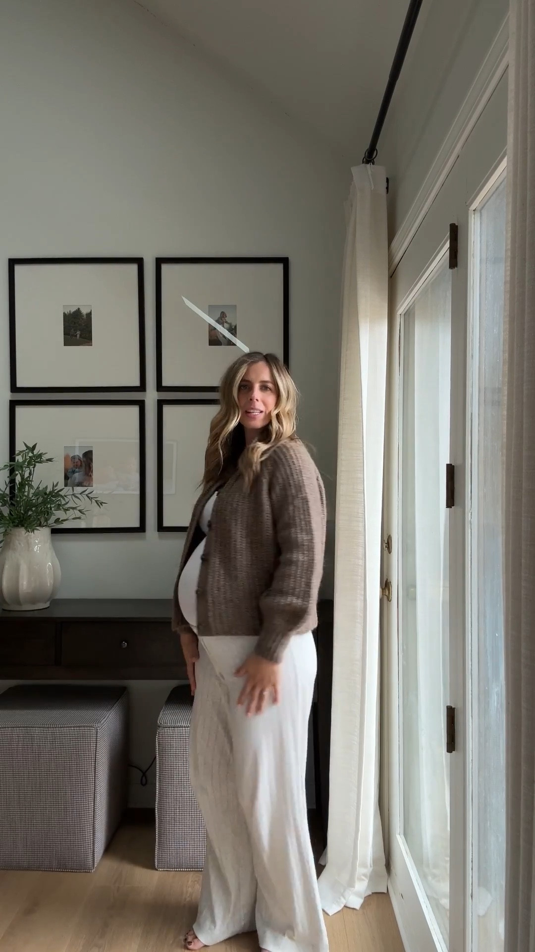 End of pregnancy + postpartum recent purchases!! Been dreaming of this Sezane cardigan for a while and I’m soooo glad I finally have it! Obsessed with these pants as well 🥰

Pants color: cloud 