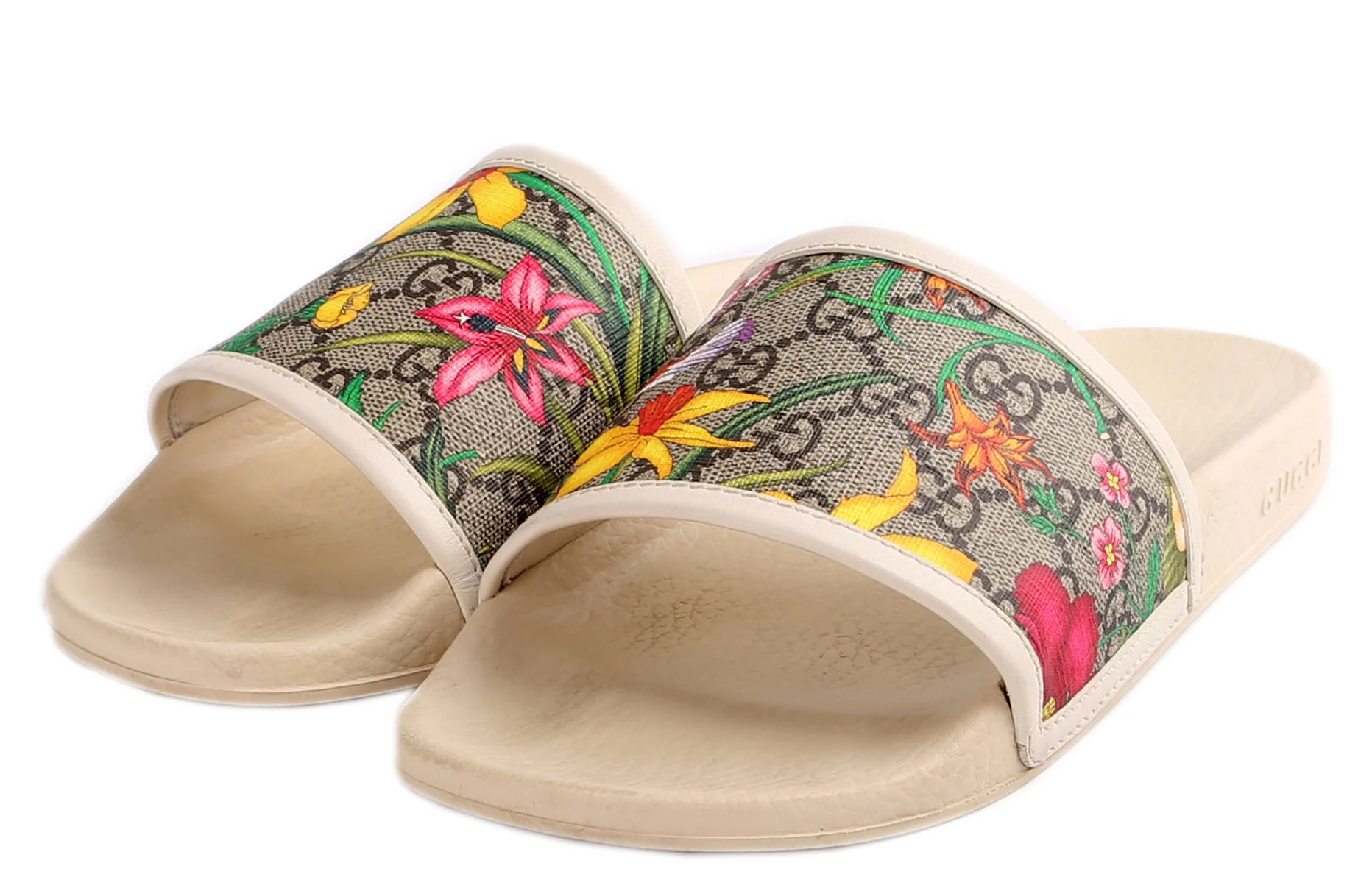 Floral GG Supreme Slides Size 39 | Keeks Designer Handbags