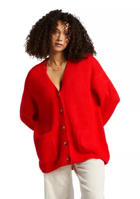 Billabong Women's So Chill Cardigan, Red, Small | Belk