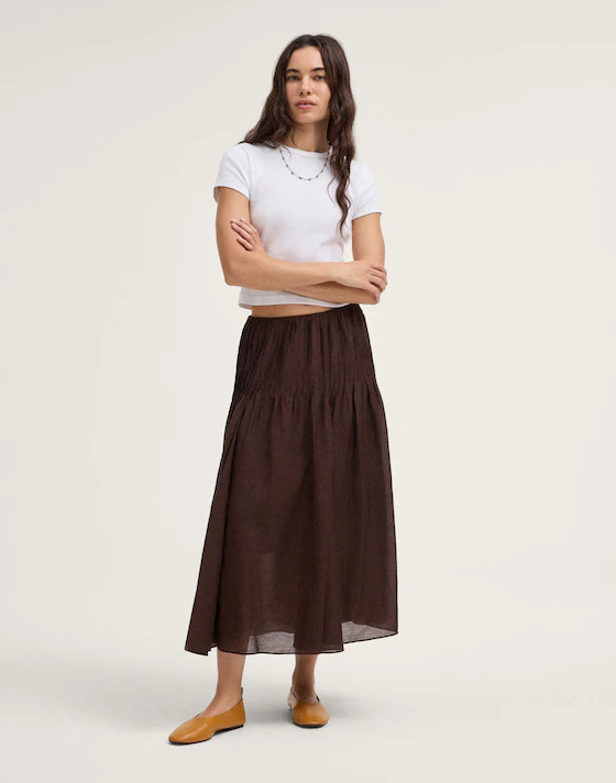 Pintucked Midi Skirt | Madewell