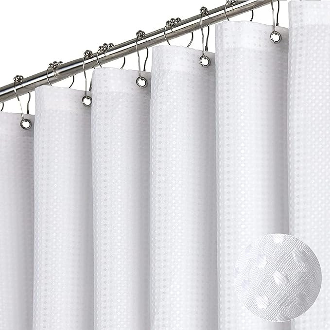 Dynamene Extra Long Shower Curtain,96 Inch Long Waffle Weave Heavy Duty Thick Fabric Bathroom Sho... | Amazon (US)