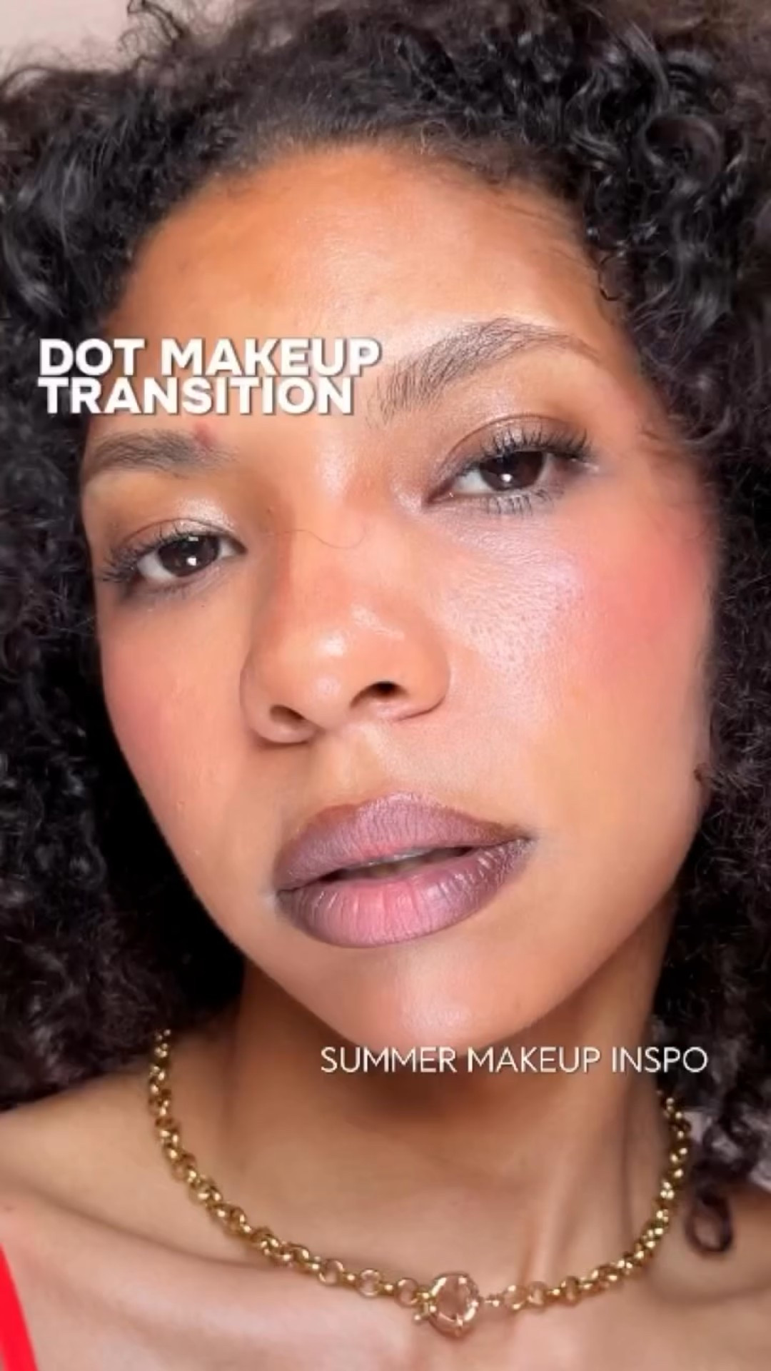 Basic Dot Makeup Transition: summer makeup inspo 

love this simple dot makeup routine with no foundation or a skin tint! it takes me under 10minutes to do and is perfect for summer.

6 makeup products to complete a whole look 😉
@nyxcosmetics  bare with me concealer @lorealparis Lumi glow illuminizer
@wetnwildbeauty ​⁠ liquid catsuit lipstick (2 shades used for blush)
@wetnwildbeauty contour stick
@lorealparis panorama mascara 

#makeup #simplemakeuplook #makeuptransition #makeupcommunity #beauty #makeupreel #latinacontentcreator #grwsachi #beautycreator #discoverunder10k #njcontentcreator #nyccontentcreator #dotmakeup

#LTKBeauty