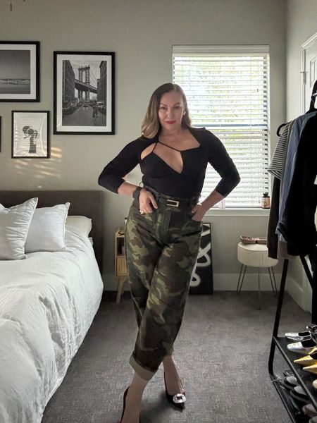 Night out look! I wore this to watch Madonna! Isn’t it fun? Cargo pants. Body suit. Camo pants. Style girls. 

#LTKstyletip #LTKover40 #LTKmidsize