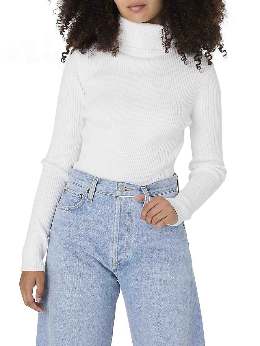 French Connection Women's Babysoft Ribbed Turtleneck Sweater - Winter White - Size XS | Saks Fifth Avenue OFF 5TH