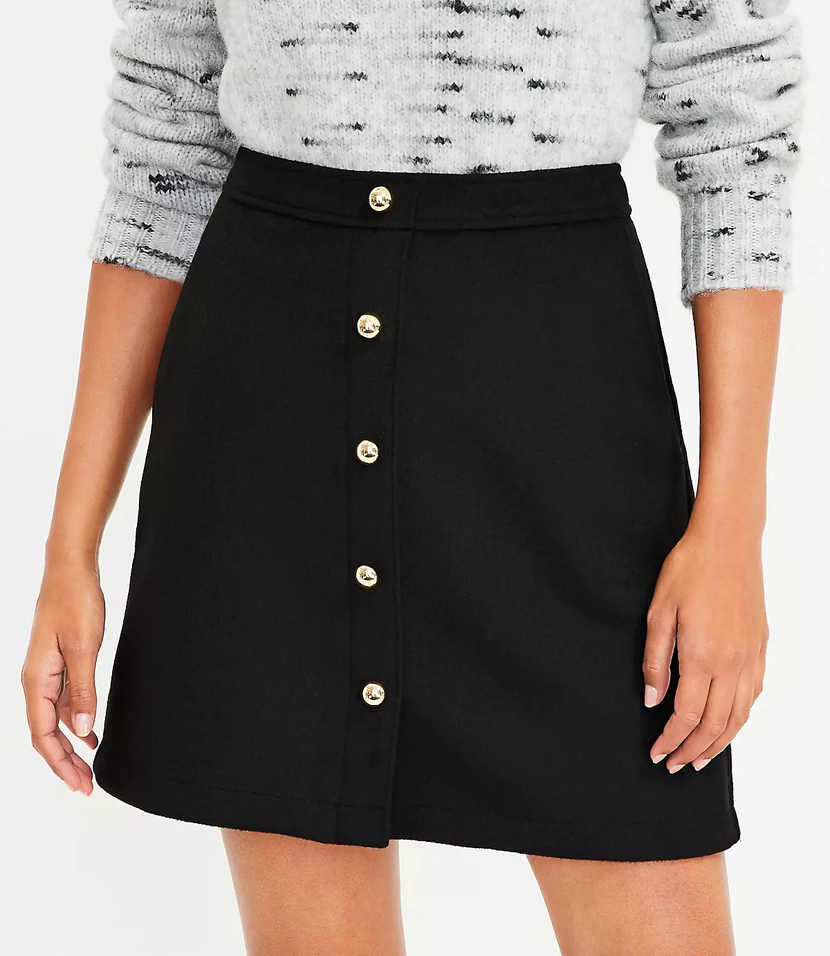 Wooly Button Pocket Skirt | LOFT