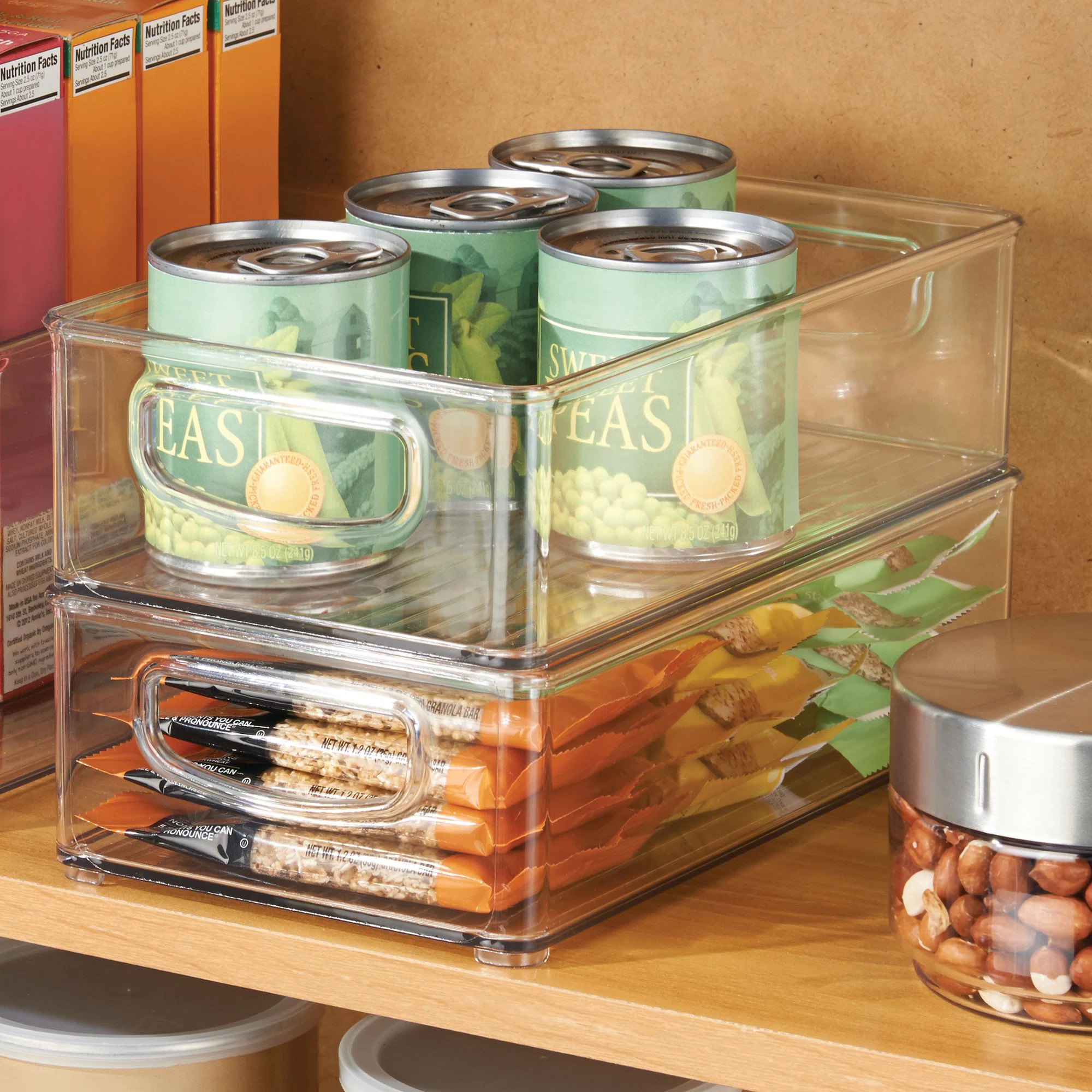 iDesign Plastic Storage Organizer Bin with Handles for Kitchen, 3 Pack, Clear | Wayfair North America