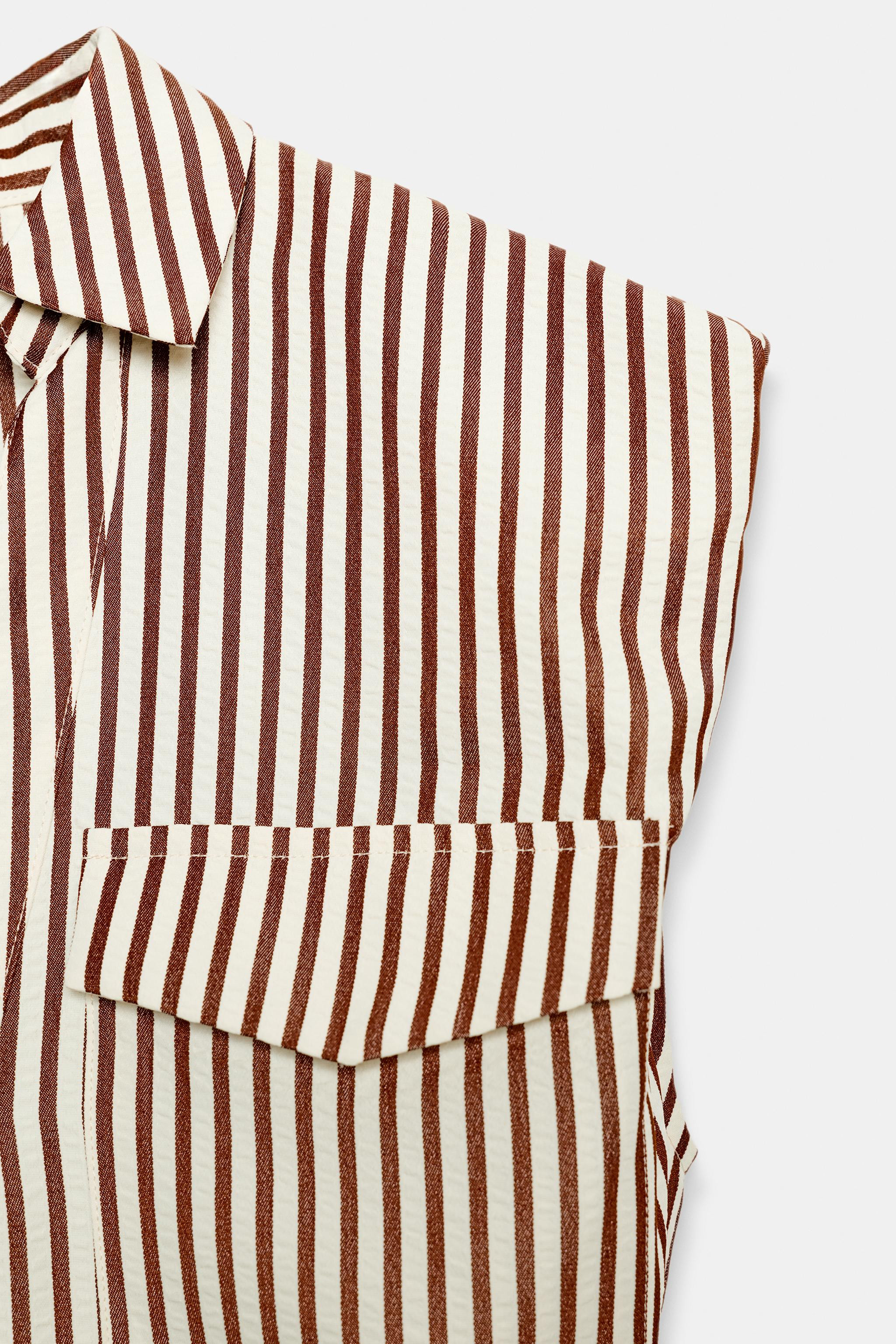 STRIPED BELTED SHORT JUMPSUIT | Zara US