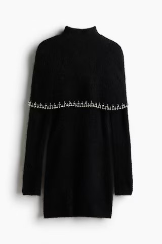 Bead-trimmed mohair-blend dress | H&M (UK, MY, IN, SG, PH, TW, HK)