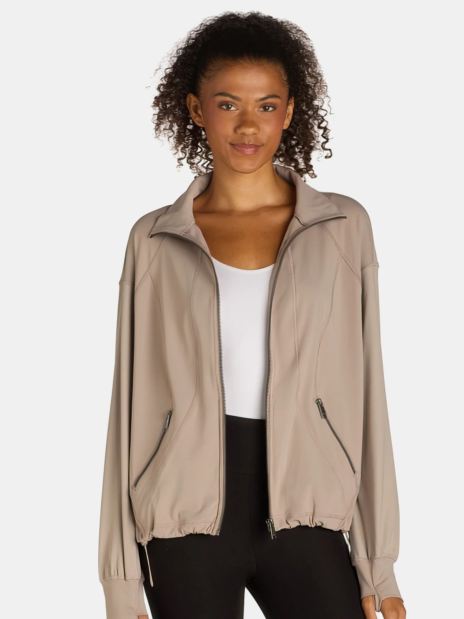 Avia Women's Seamed Vented Jacket with Zip Pockets, Sizes XS-XXXL | Walmart (US)