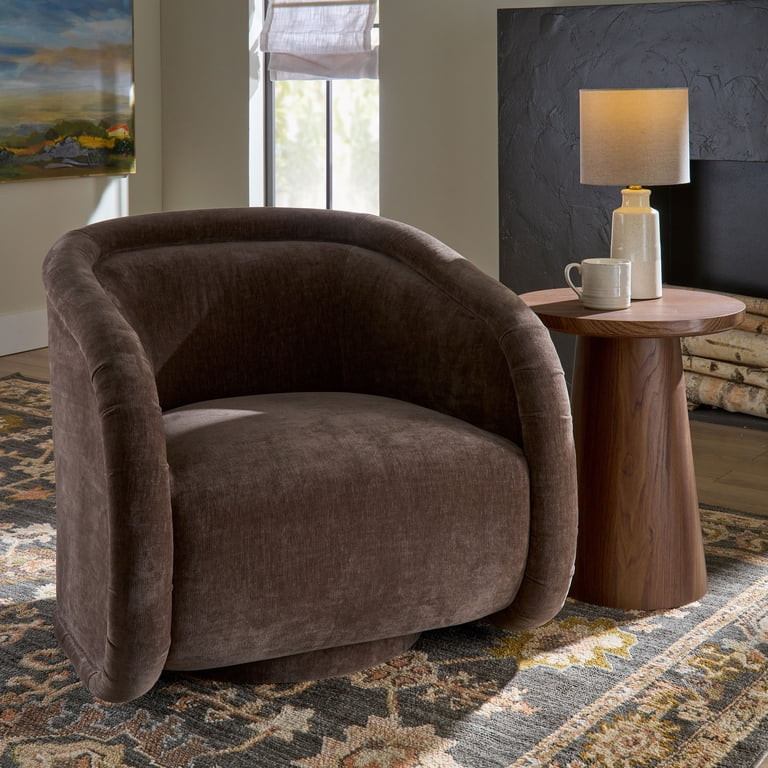 Better Homes & Gardens Sienna Modern Swivel Chair, Coffee Velvet Fabric | Walmart (US)