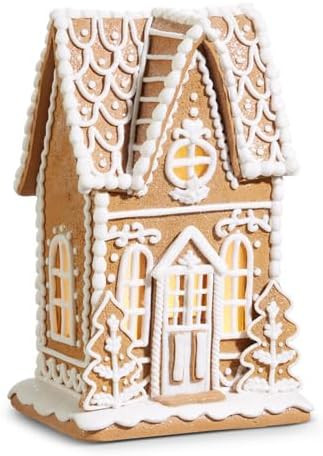 Raz Imports Christmas Lighted Gingerbread House Figurine, 10.5-inch Height, Holiday Decoration, 4... | Amazon (US)