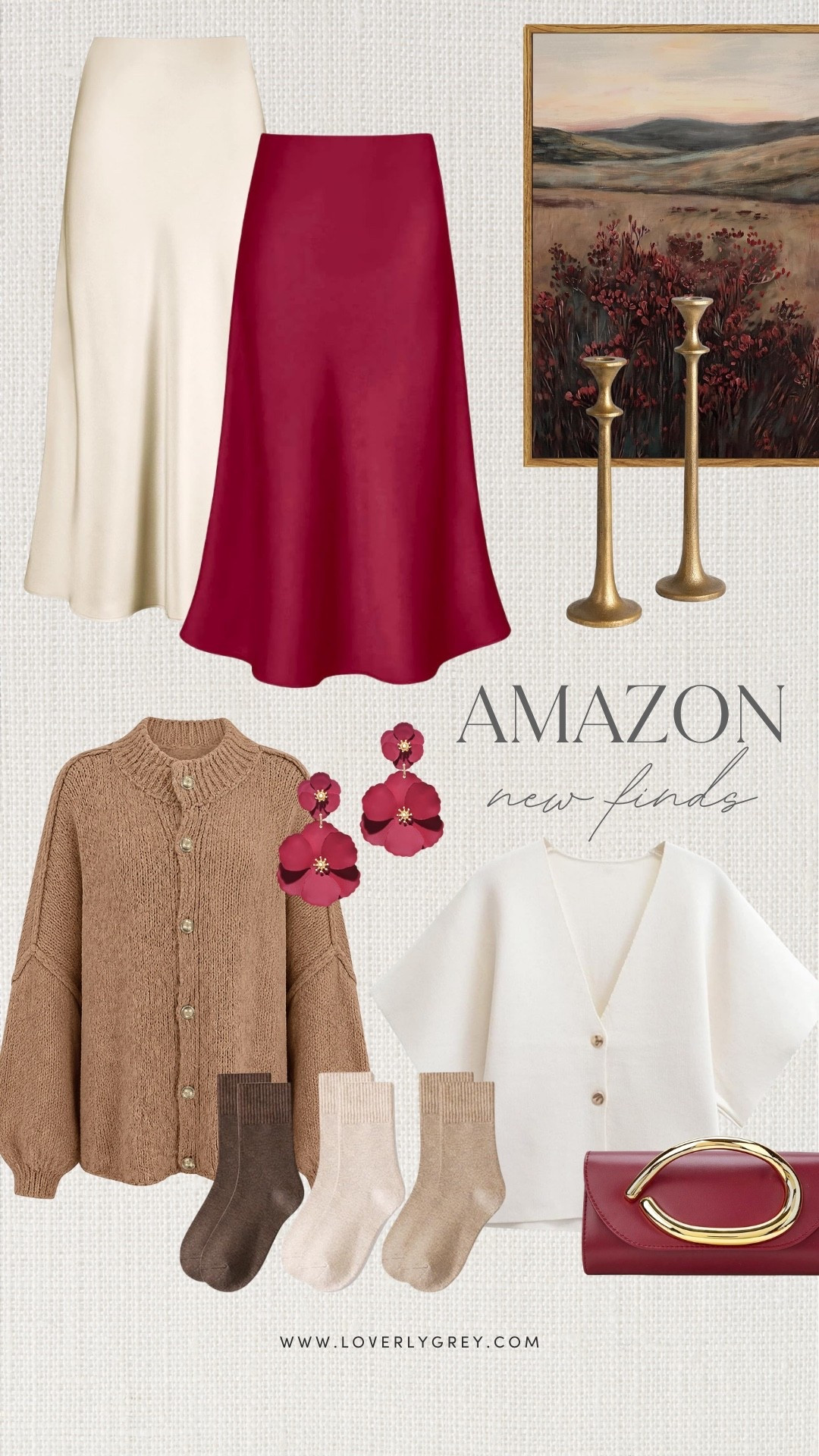 These Amazon fall finds are making me so ready for sweater weather! I love the mix of satin skirts, oversized cardigans, burgundy accessories and cozy neutral layers for creating cute fall outfits that still feel polished.

#LTKootd #LTKSeasonal