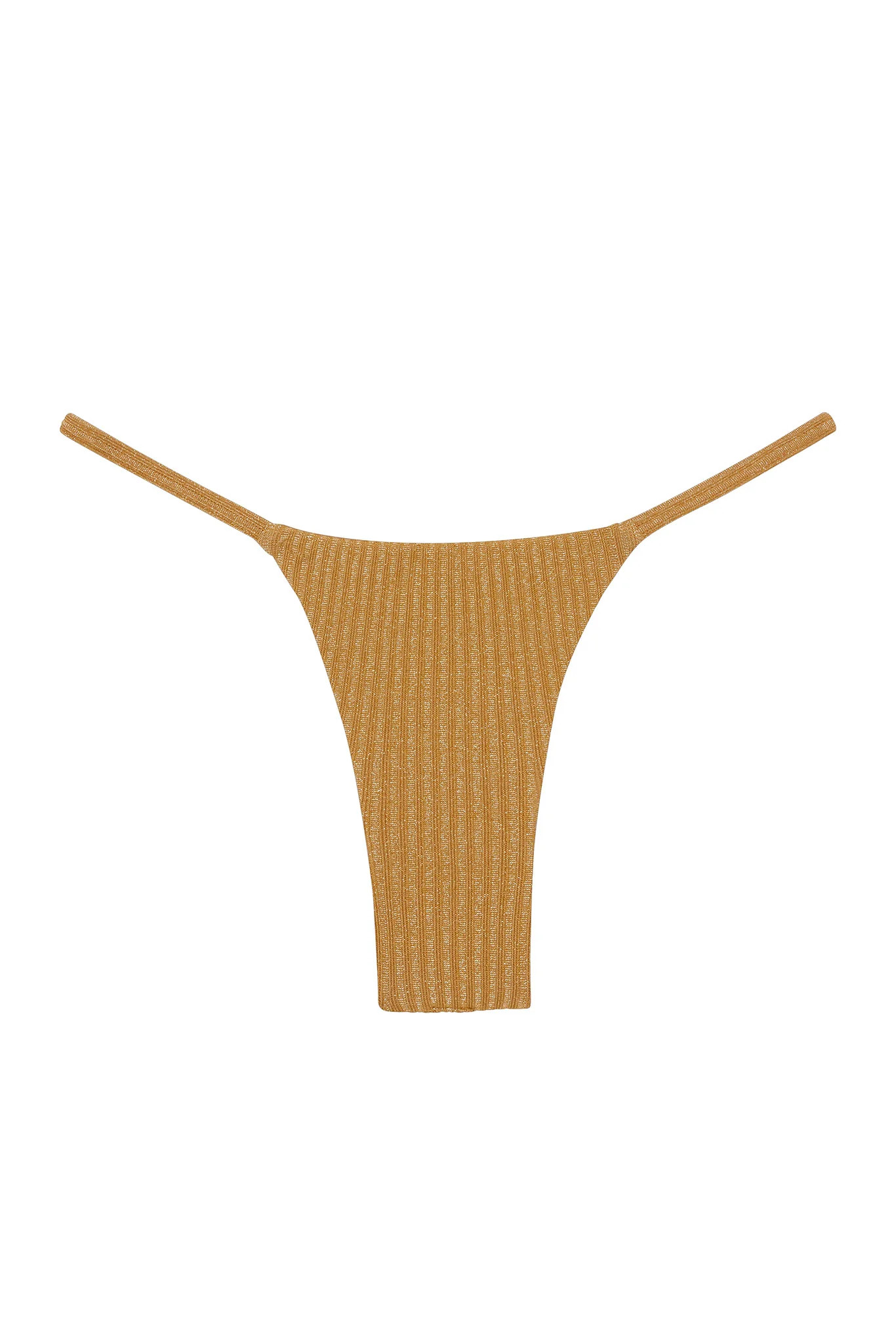 Barbados Bottom - Antique Gold Lurex Rib | Monday Swimwear