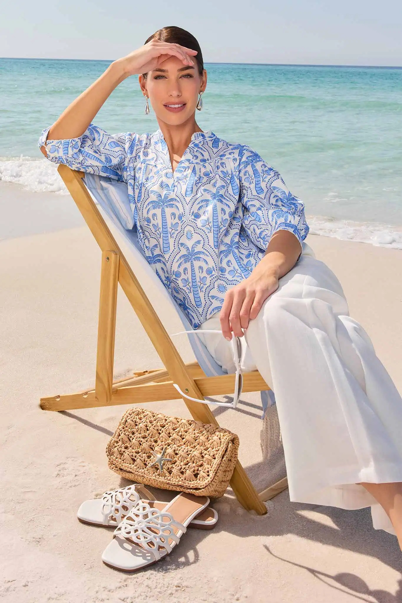 Kemble Palm Printed Top | Avara