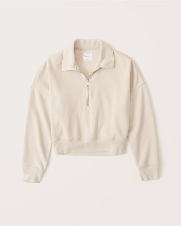 Long-Sleeve Polo Half-Zip Sweatshirt | Abercrombie & Fitch (US)