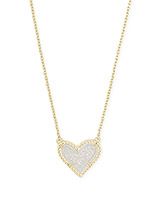 Ari Heart Gold Pendant Necklace in Iridescent Drusy | Kendra Scott