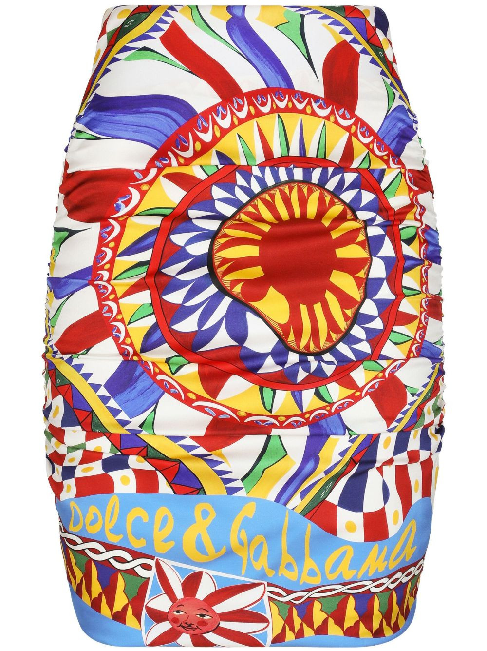 Dolce & Gabbana graphic-print Ruched Skirt - Farfetch | Farfetch Global
