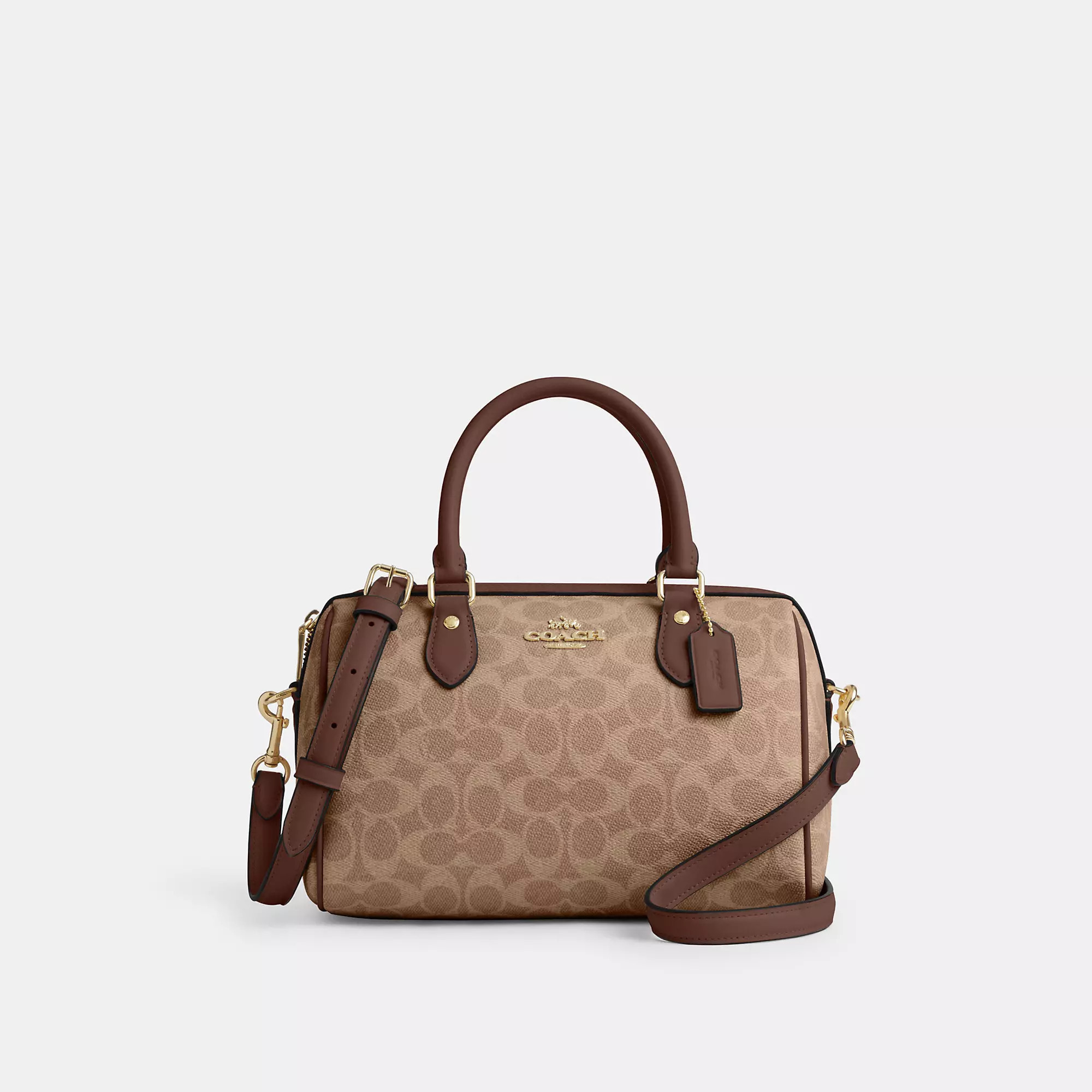 COACH Rowan Satchel Bag In Signature Canvas - Brown- Women's Shoes - Brown | Coach Outlet CA