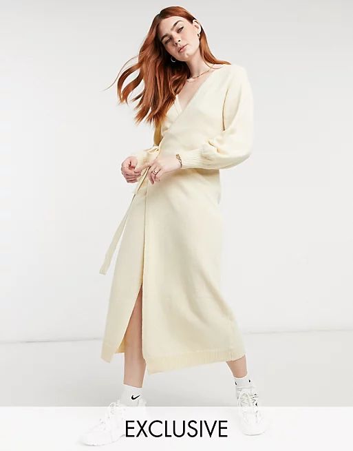 Outrageous Fortune exclusive knitted cardigan dress in off white | ASOS (Global)