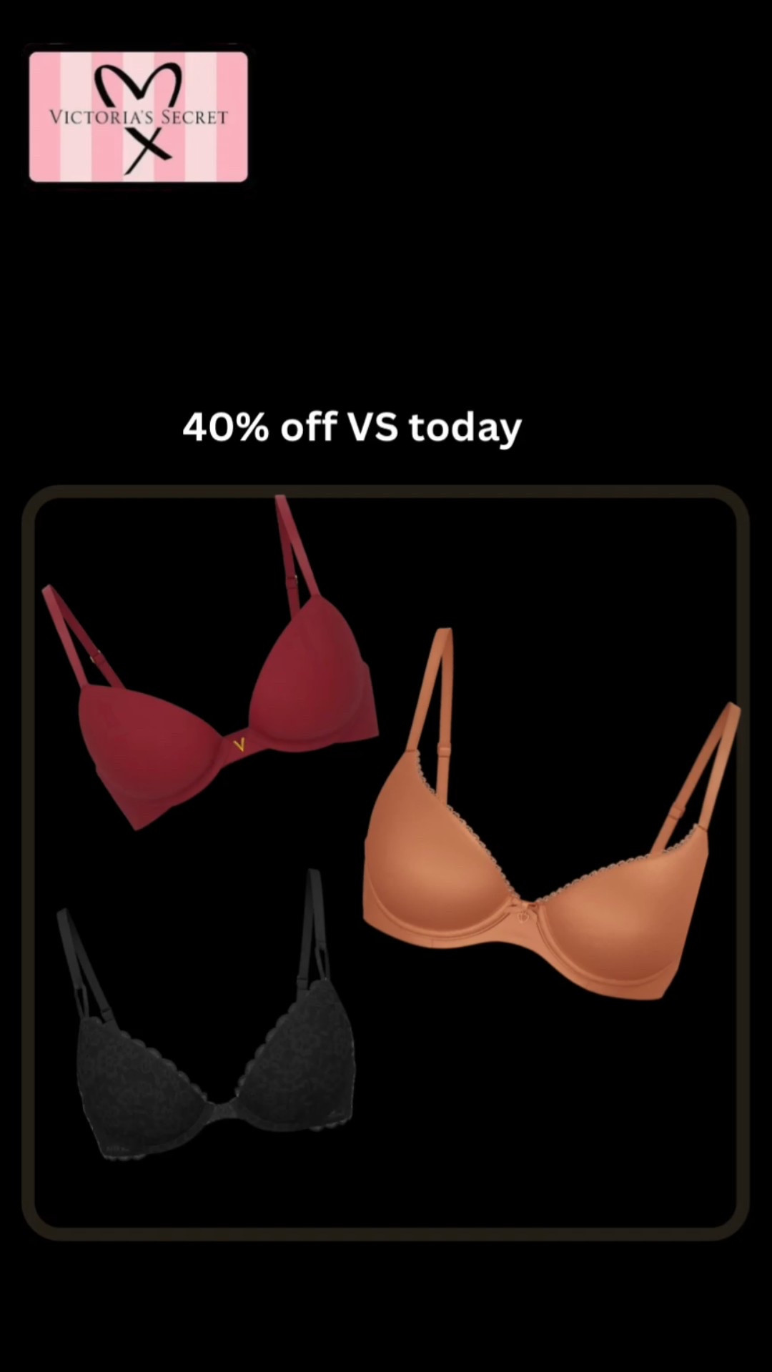 Day 1 of 12 day sale event on LTK APP.

Victoria Secret - 40% OFF


#LTKHoliday #LTKSaleAlert #LTKselfcare