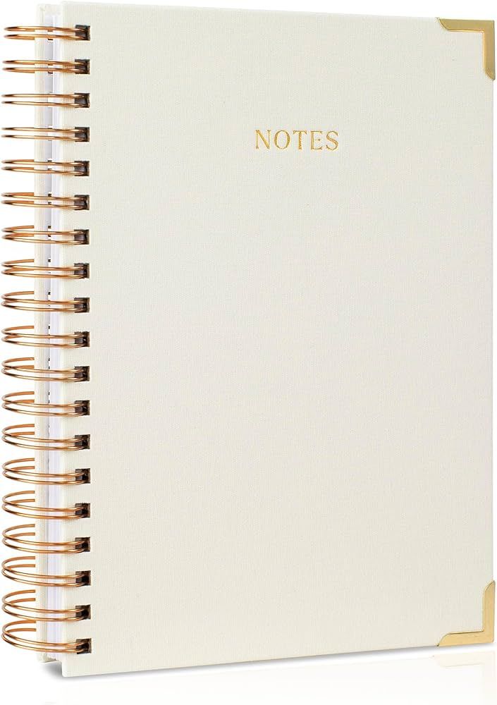 Aesthetic Thick Spiral Notebook Journal For Women in B5 Format - Modern Linen Hardcover College R... | Amazon (US)