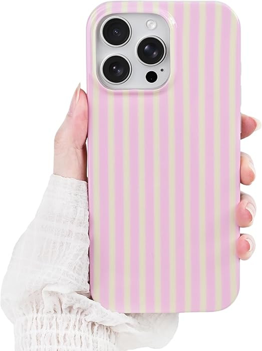 Compatible with iPhone 16 Pro Case,Cute Aesthetic Striped Pattern Cover for Women Girls,Soft TPU ... | Amazon (US)