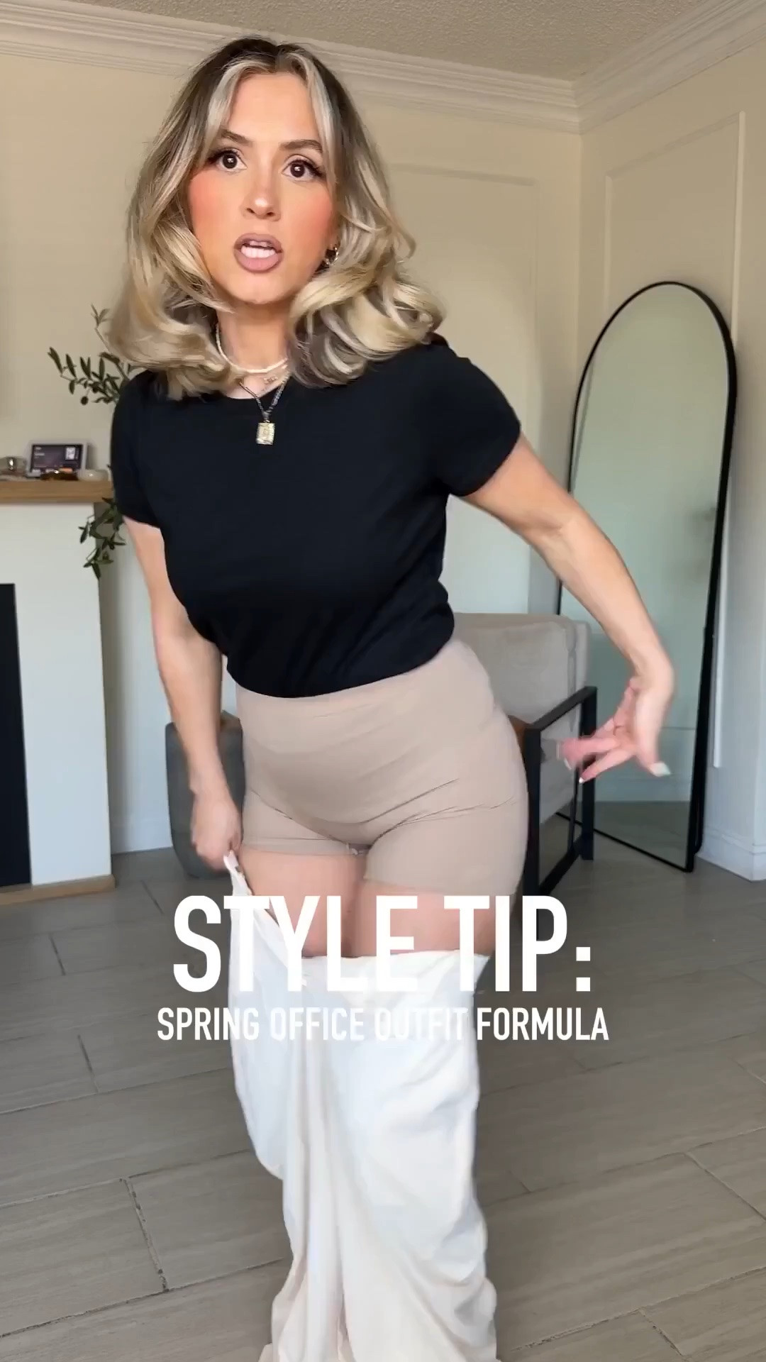 Office outfit formula for my corporate girlies 😍

✔️ the trousers are from the same brand, same size just different color. The first ones are in BEIGE the second ones are in LIGHT GREY. | I'm wearing them in SMALL LONG THIN (I'm 5'2) and I can wear them comfortably with a 3 inch heel or sneakers. 

✔️ I promise you that these crewneck T-shirts are not like the rest. These are good quality very nice T-shirts that look very professional. They're not vintagey they're not very thin. They are a nice crisp quality.

#LTKgrwm #LTKootd #LTKU
